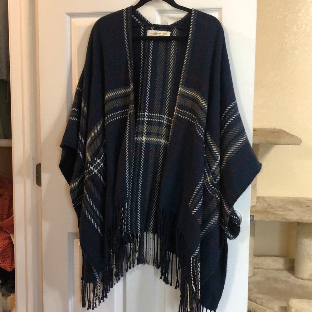 Abercrombie & Fitch Plaid Poncho